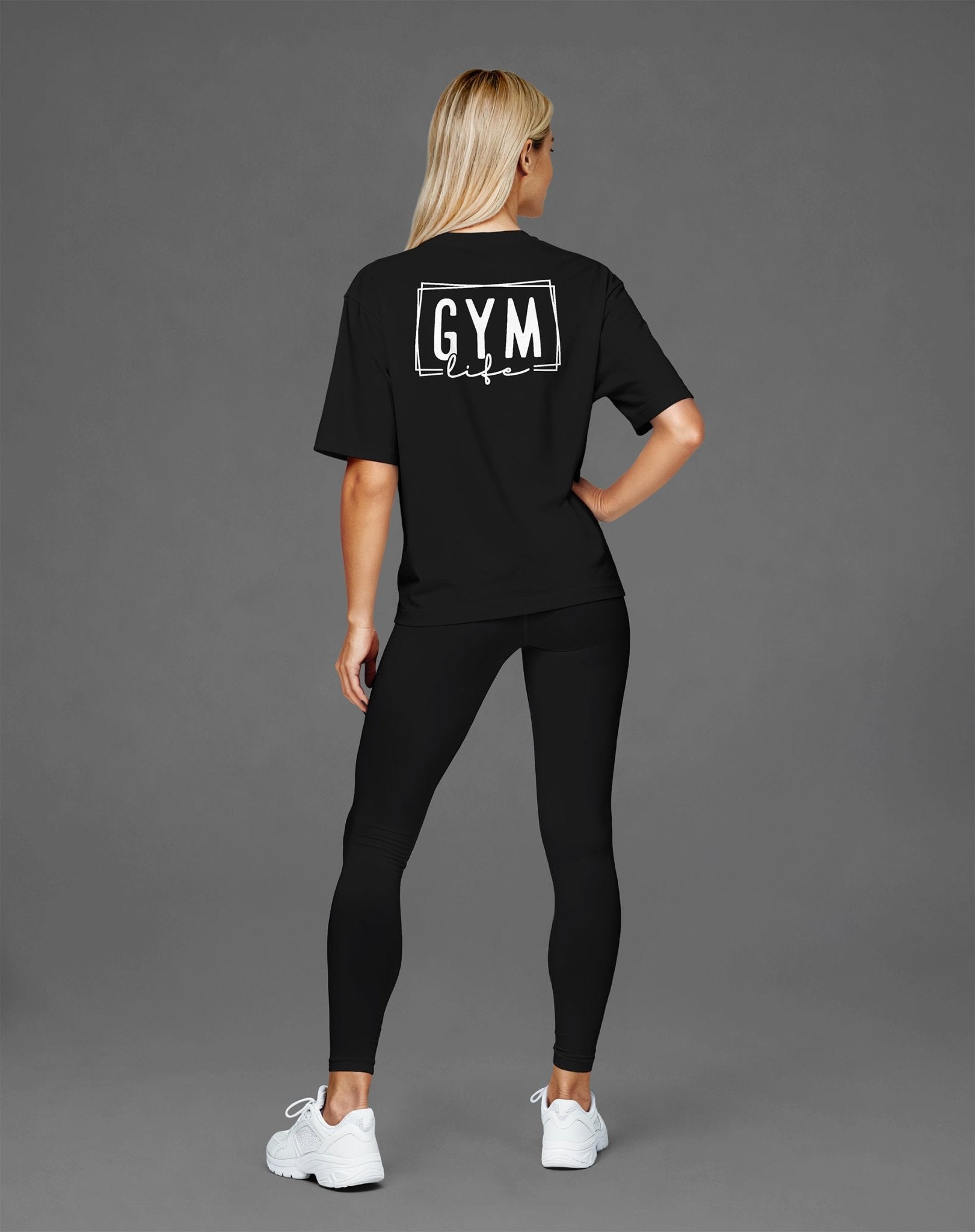 Schwarzes Oversized Damen Shirt mit „Gym Life“ Print – Style für starke Charaktere