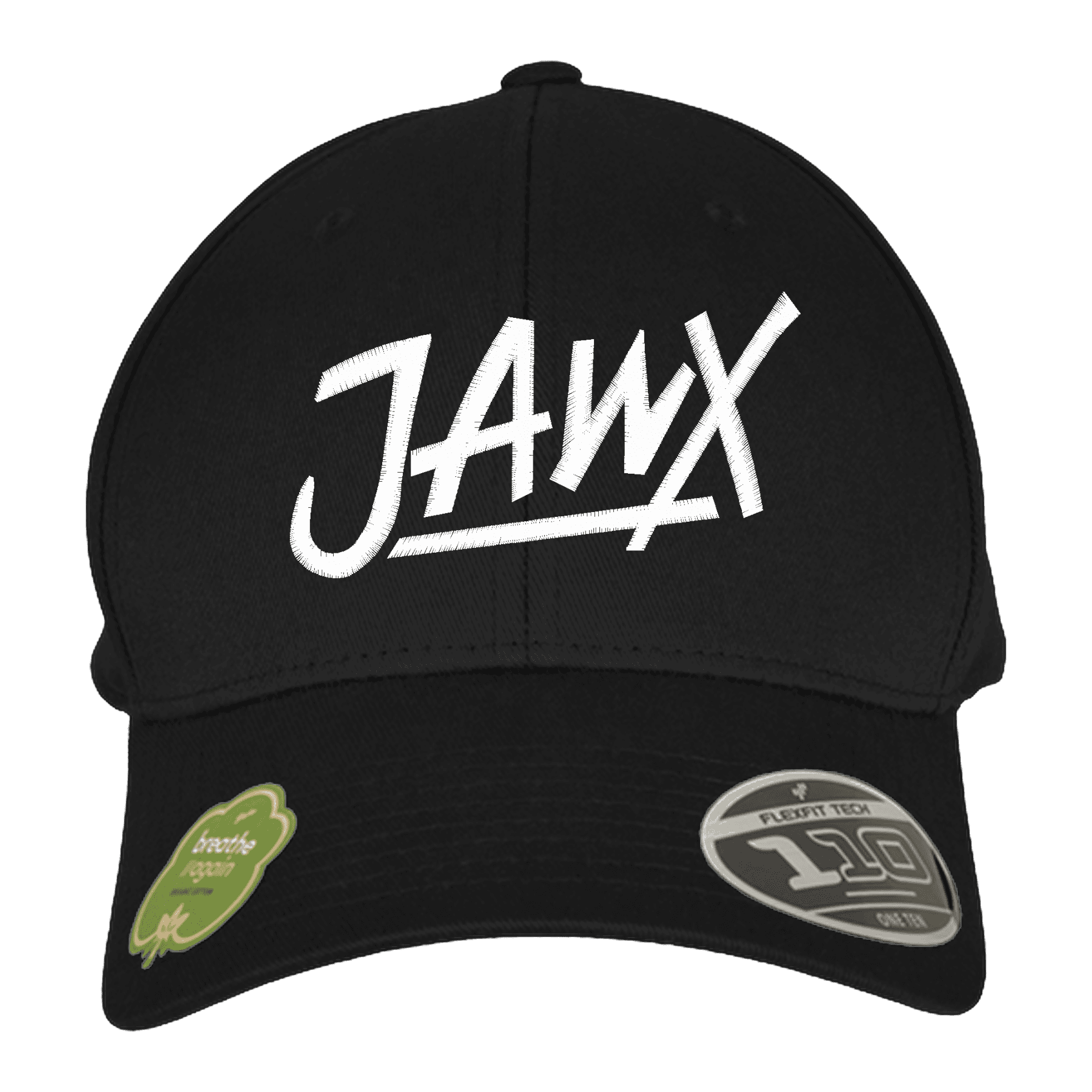 Logo Batch Cap in Grey – Urban Statement. JAWX Headwear. Organic Cap FLEXFIT – JAWX Schriftzug